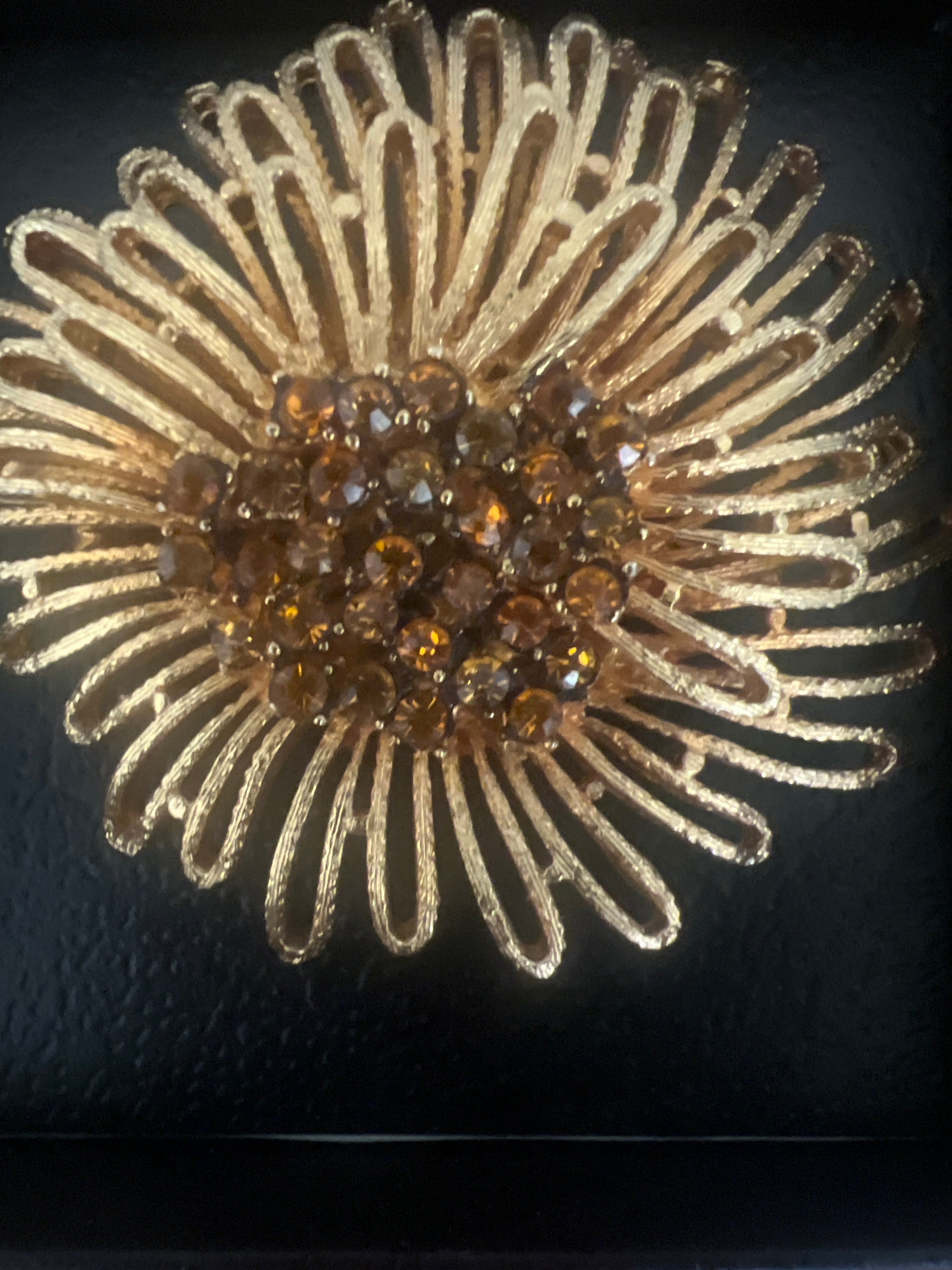 Large Gold Tone Cordelia Brooch 2”, 5cm.